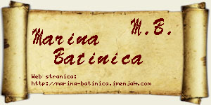 Marina Batinica vizit kartica